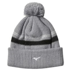 Mizuno Breath Thermo Pom Pom Beanies Grey