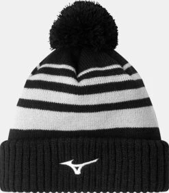 MIZUNO BREATH THERMO POM POM BEANIE BLACK